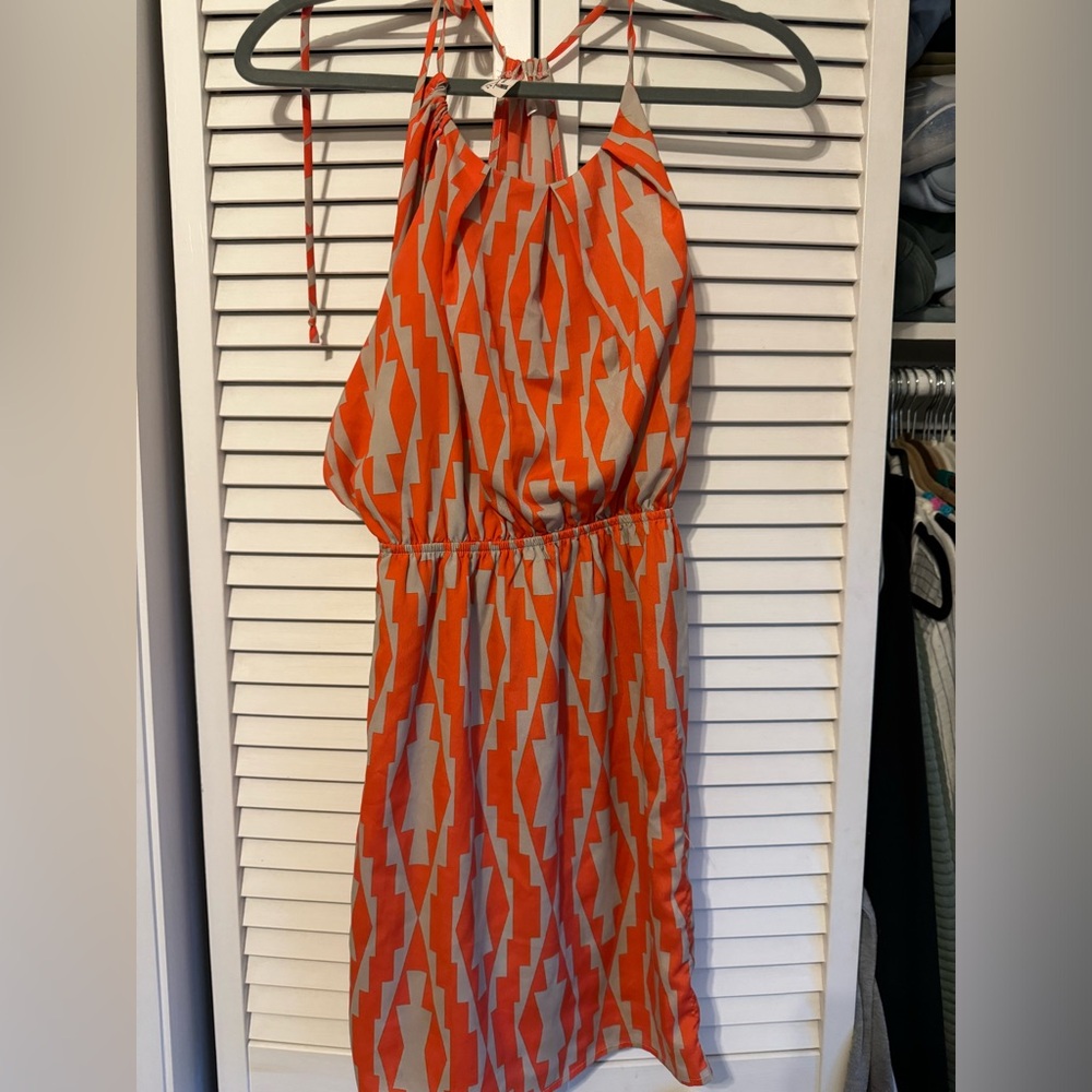 Orange and tan boutique dress worn once! Pink Owl